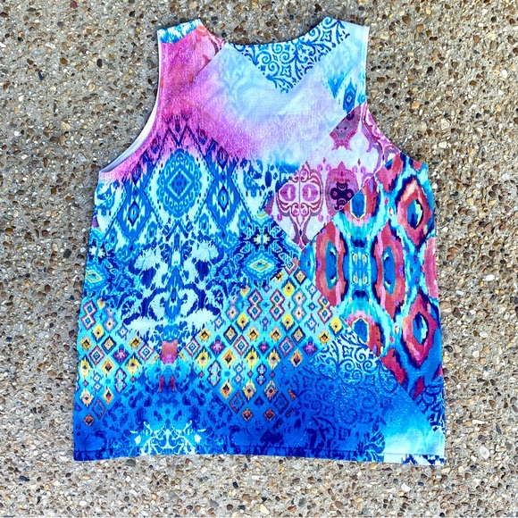 Chico's Ikat Sleeveless Light Knit Abstract  Tank Size XL 3 - Picture 7 of 7